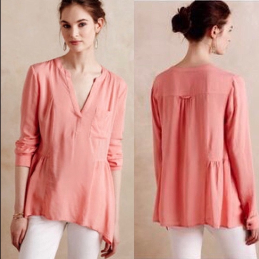 Anthropologie Coral Blouse